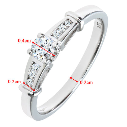 9ct White Gold  1/4ct Diamond Love Heart Raised Bridge Ring - PR0AXL5539W
