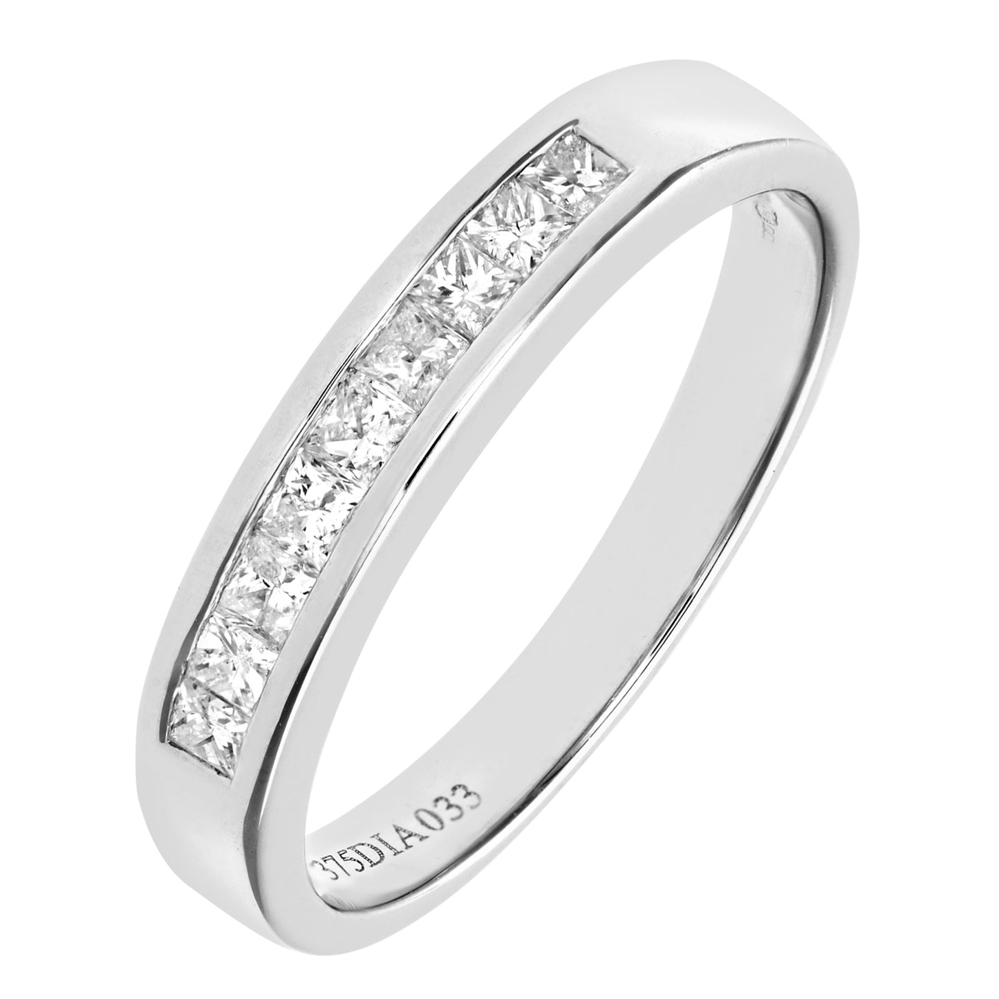 9ct White Gold  Princess 1/3ct Diamond Channel Eternity Ring 2.5mm - PR0AXL55499KW