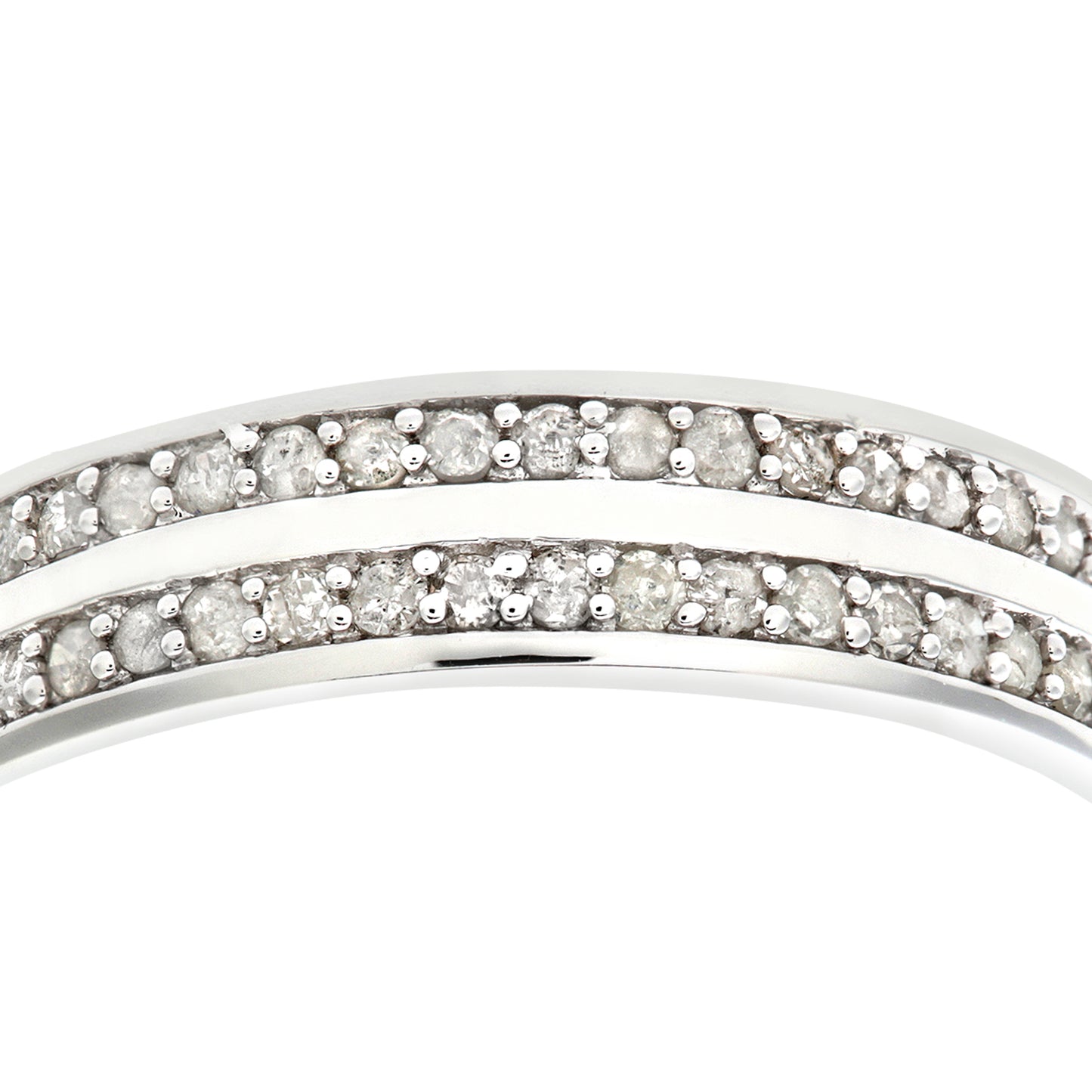 9ct White Gold  1/4ct Diamond Double Row Channel Eternity Ring - PR0AXL6231W