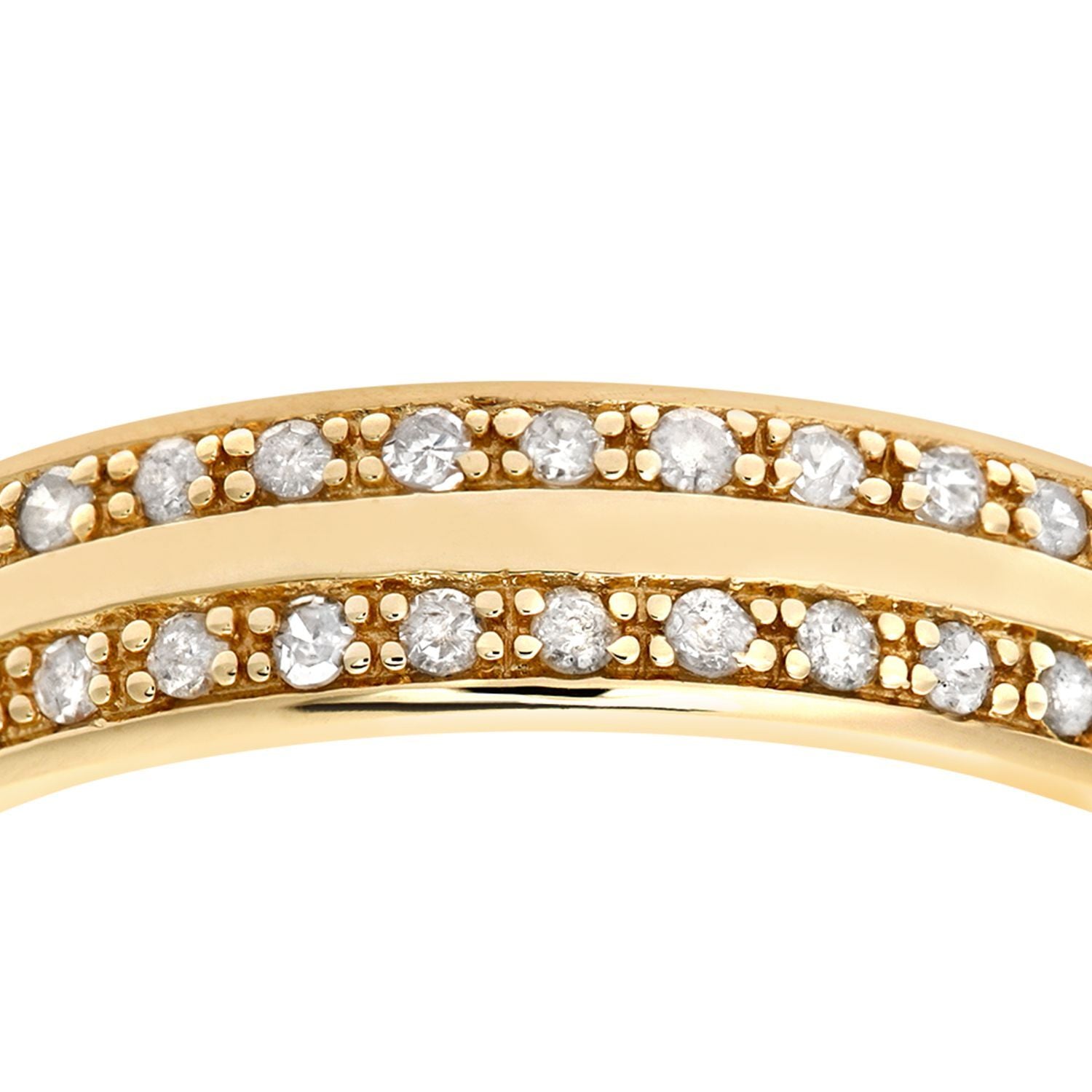 9ct Gold  20pts Diamond Double Row Channel Claw Wedding Ring 4mm - PR0AXL6256Y