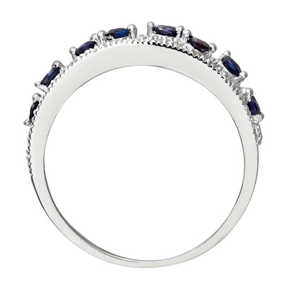 9ct White Gold  Diamond Sapphire Bubbles n Waves Eternity Ring - PR0AXL6418WSA