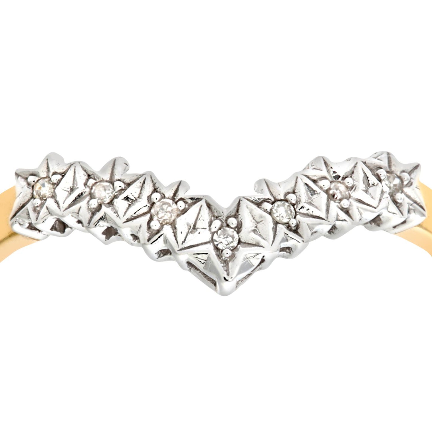 9ct Gold  Diamond Seven Stars Illusion Wishbone Eternity Ring 2mm - PR0AXL6437Y