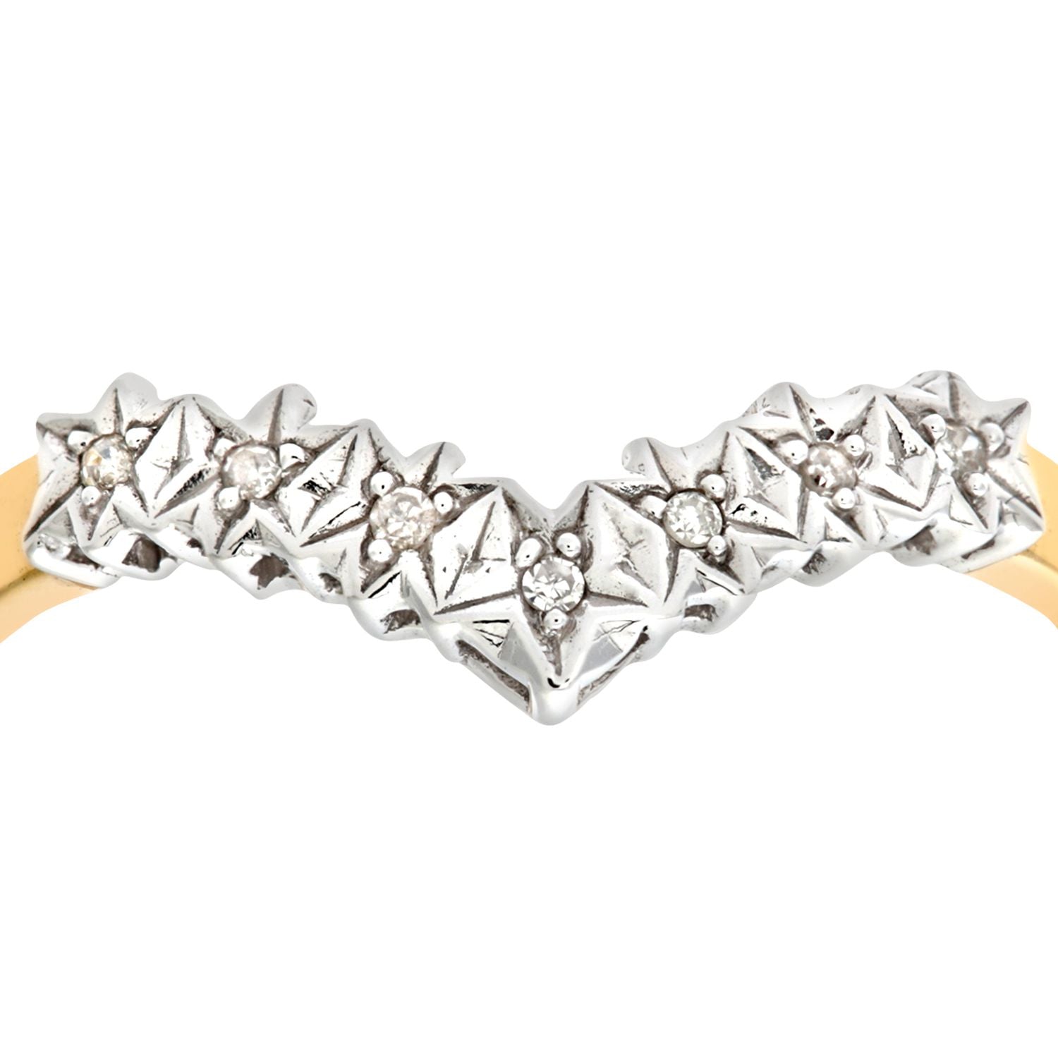 9ct Gold  Diamond Seven Stars Illusion Wishbone Eternity Ring 2mm - PR0AXL6437Y