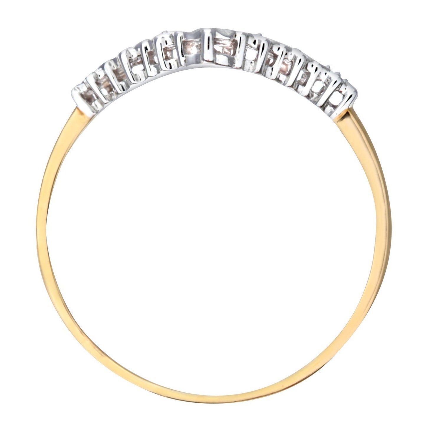 9ct Gold  Diamond Seven Stars Illusion Wishbone Eternity Ring 2mm - PR0AXL6437Y