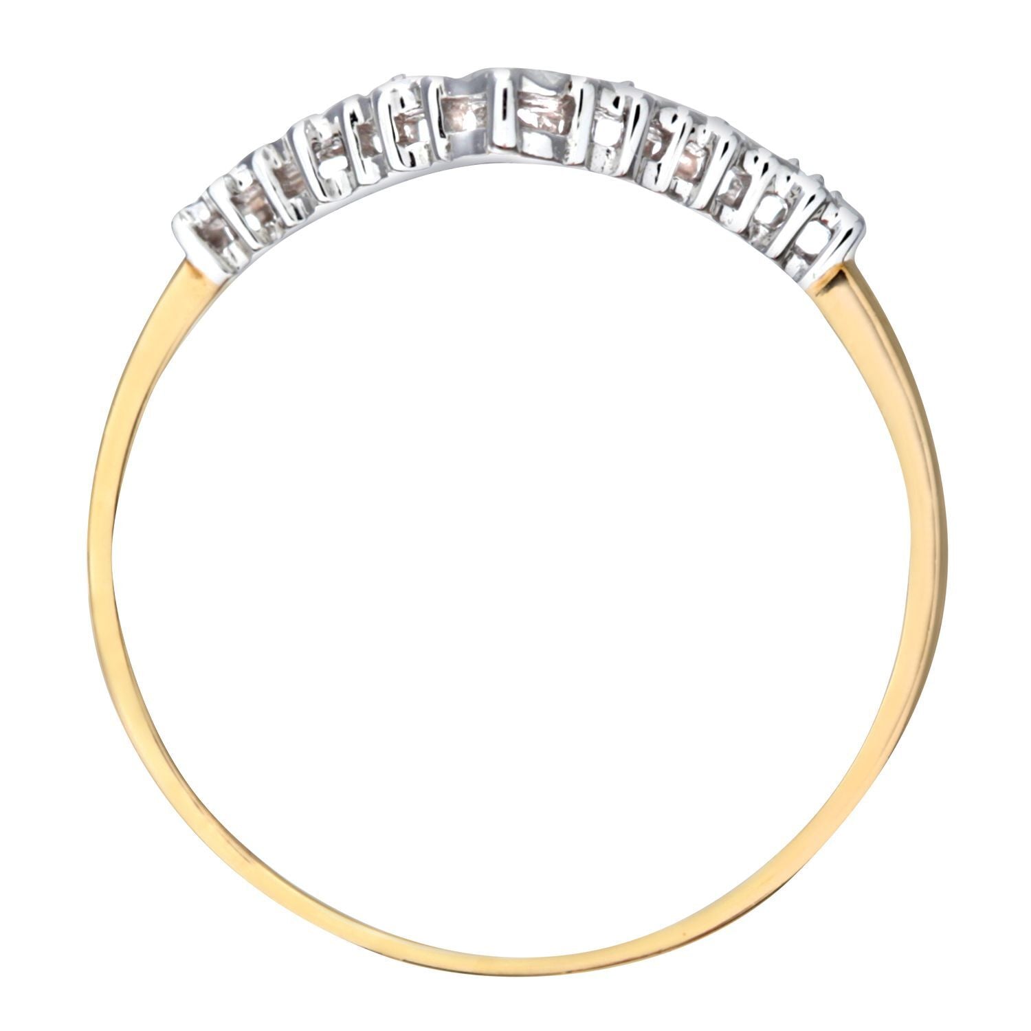 9ct Gold  Diamond Seven Stars Illusion Wishbone Eternity Ring 2mm - PR0AXL6437Y