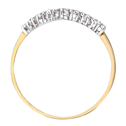 9ct Gold  Diamond Seven Stars Illusion Wishbone Eternity Ring 2mm - PR0AXL6437Y