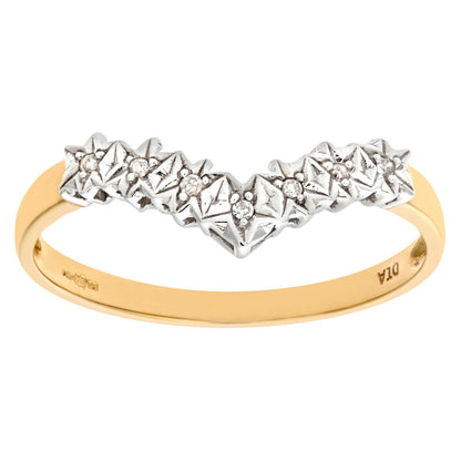 9ct Gold  Diamond Seven Stars Illusion Wishbone Eternity Ring 2mm - PR0AXL6437Y