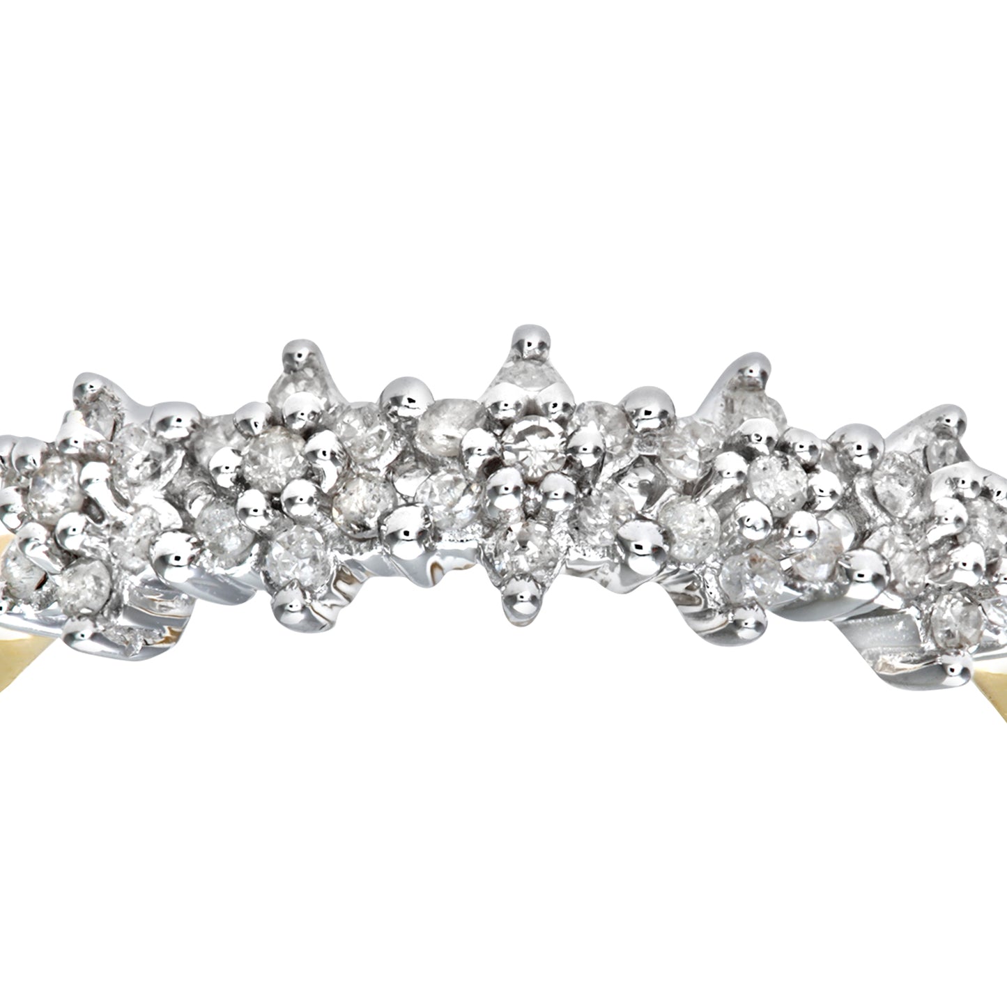 9ct Gold  20pts Diamond Sparkling 5 Star Cluster Eternity Ring 5mm - PR0AXL6551Y