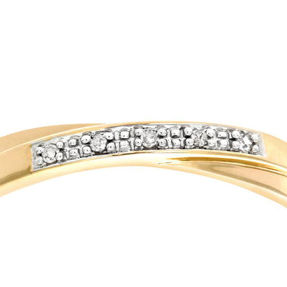 9ct Gold  2pts Diamond Crossover 5 Stone Panel Wedding Ring 1.5mm - PR0AXL6552Y
