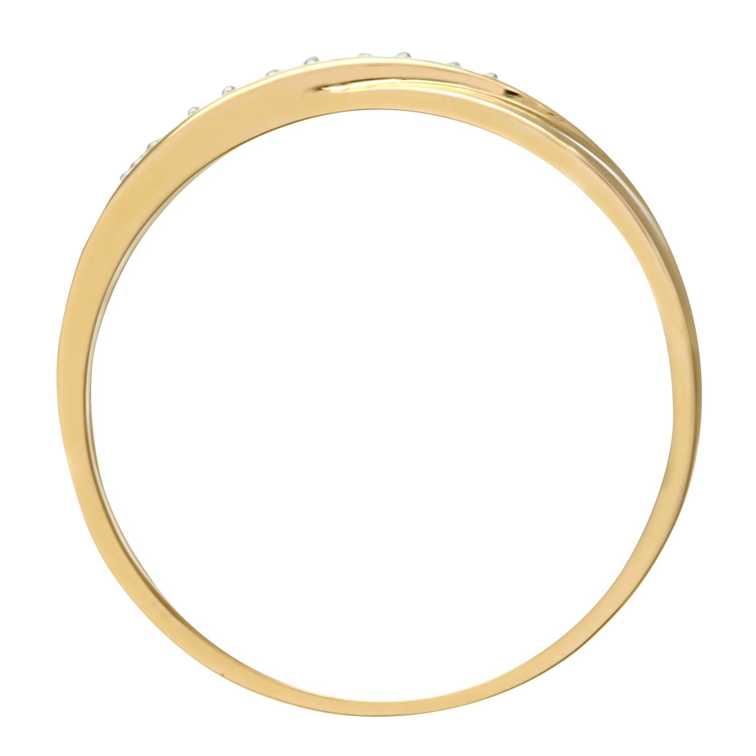 9ct Gold  2pts Diamond Crossover 5 Stone Panel Wedding Ring 1.5mm - PR0AXL6552Y