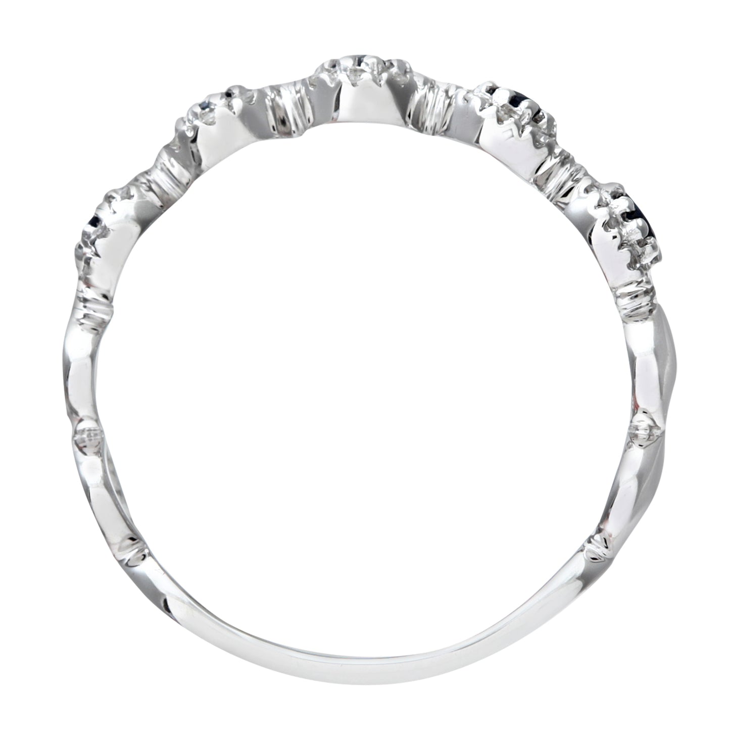 9ct White Gold  Diamond Sapphire Bubble Halo Eternity Ring - PR0AXL6629WSA