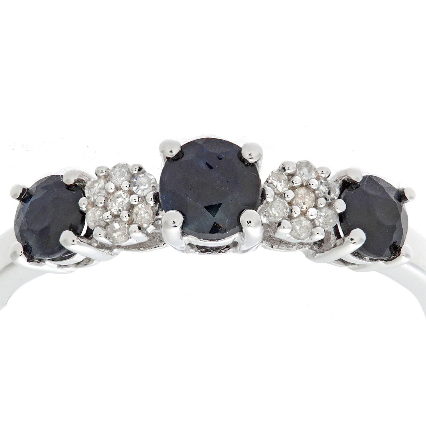 9ct White Gold  Diamond Sapphire Trilogy Eternity Ring 1.5mm - PR0AXL6862WSA