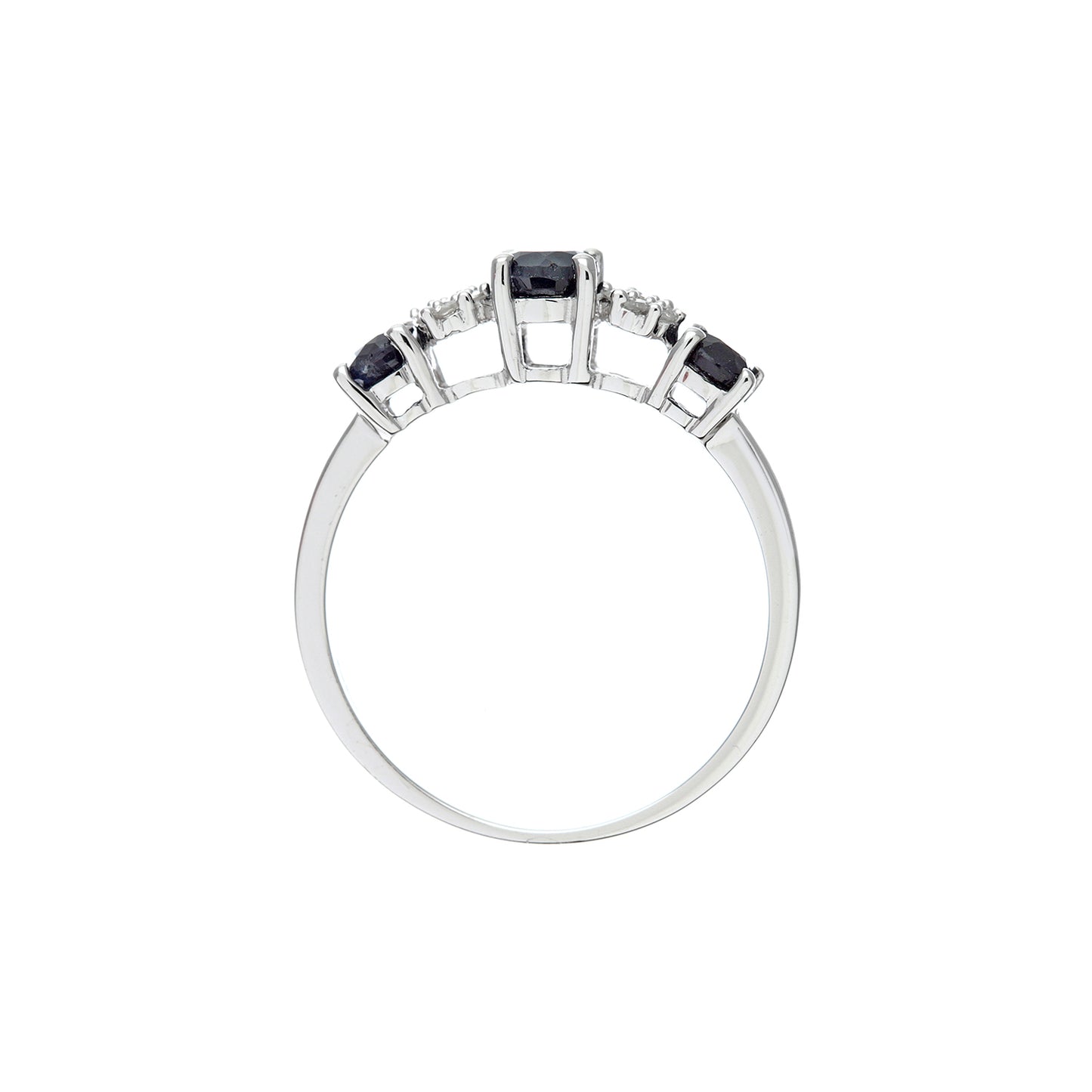9ct White Gold  Diamond Sapphire Trilogy Eternity Ring 1.5mm - PR0AXL6862WSA
