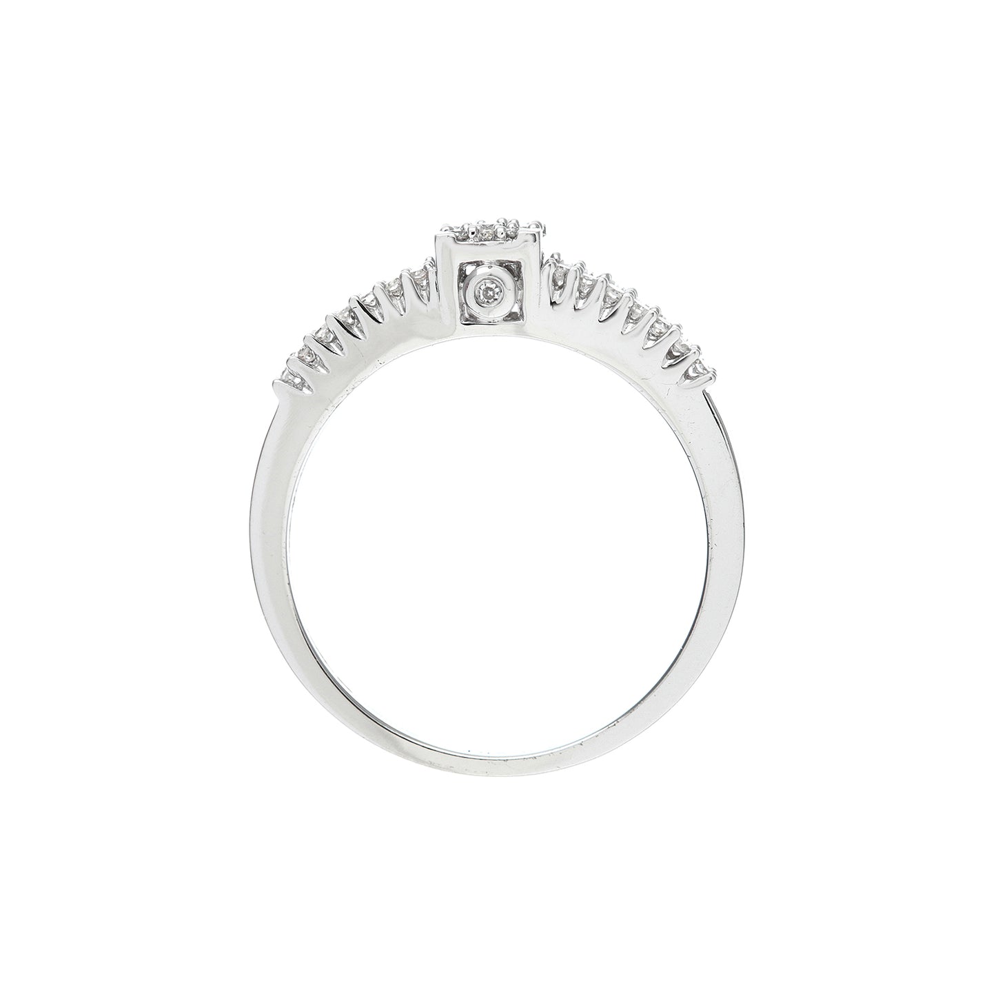 9ct White Gold  Round 20pts Diamond Halo Dress Ring - PR0AXL6863W