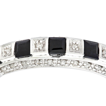 9ct White Gold  Diamond Square Sapphire Eternity Ring 2.5mm - PR0AXL6994WSA
