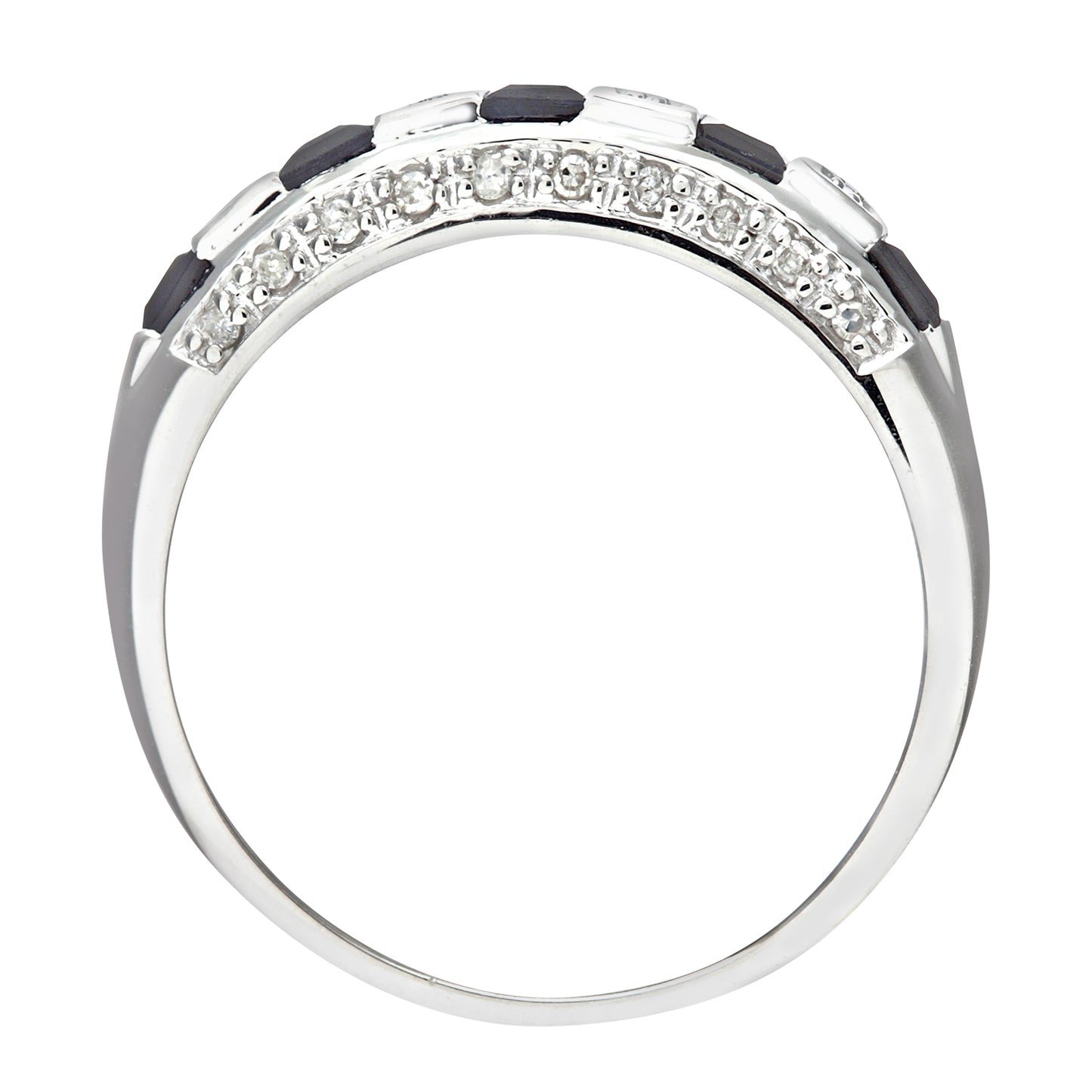 9ct White Gold  Diamond Square Sapphire Eternity Ring 2.5mm - PR0AXL6994WSA