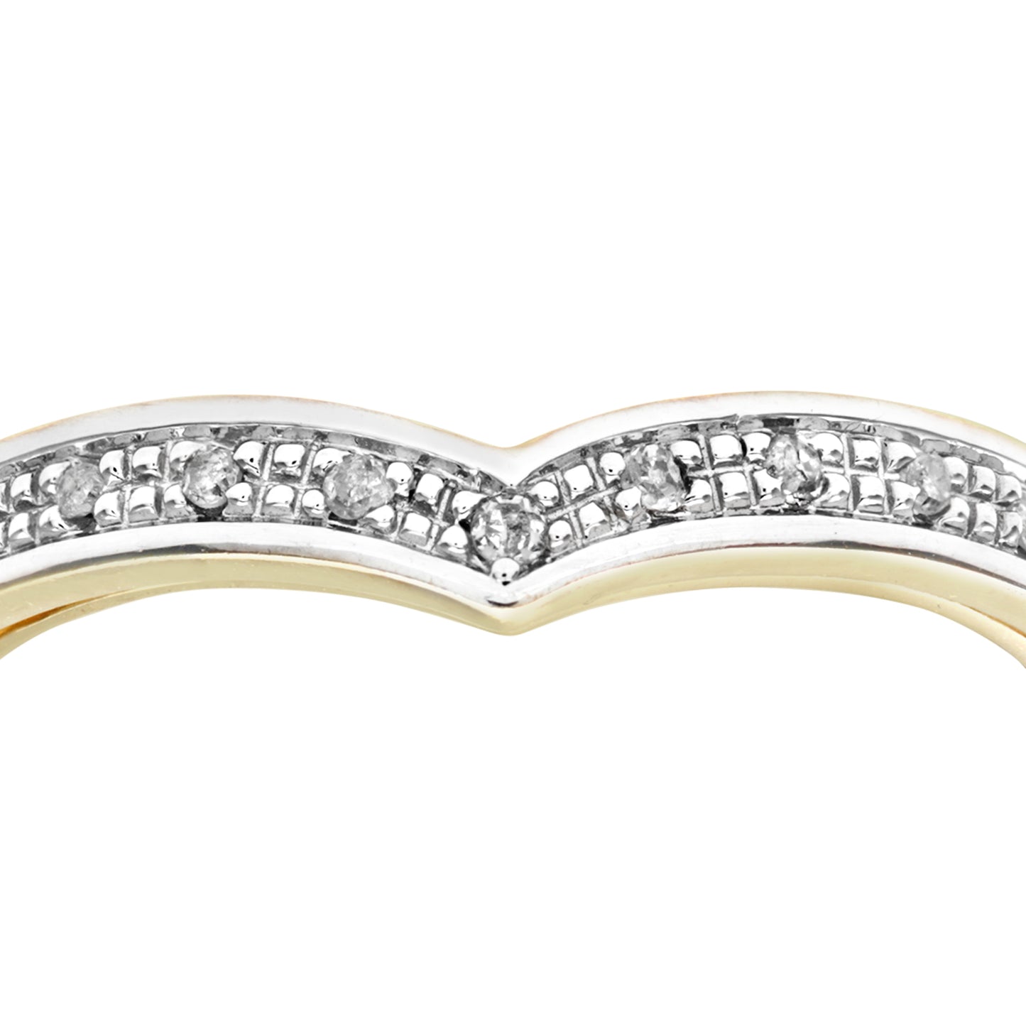 9ct Gold  Round 5pts Diamond Heart Wishbone Eternity Ring 1mm - PR0AXL7093Y