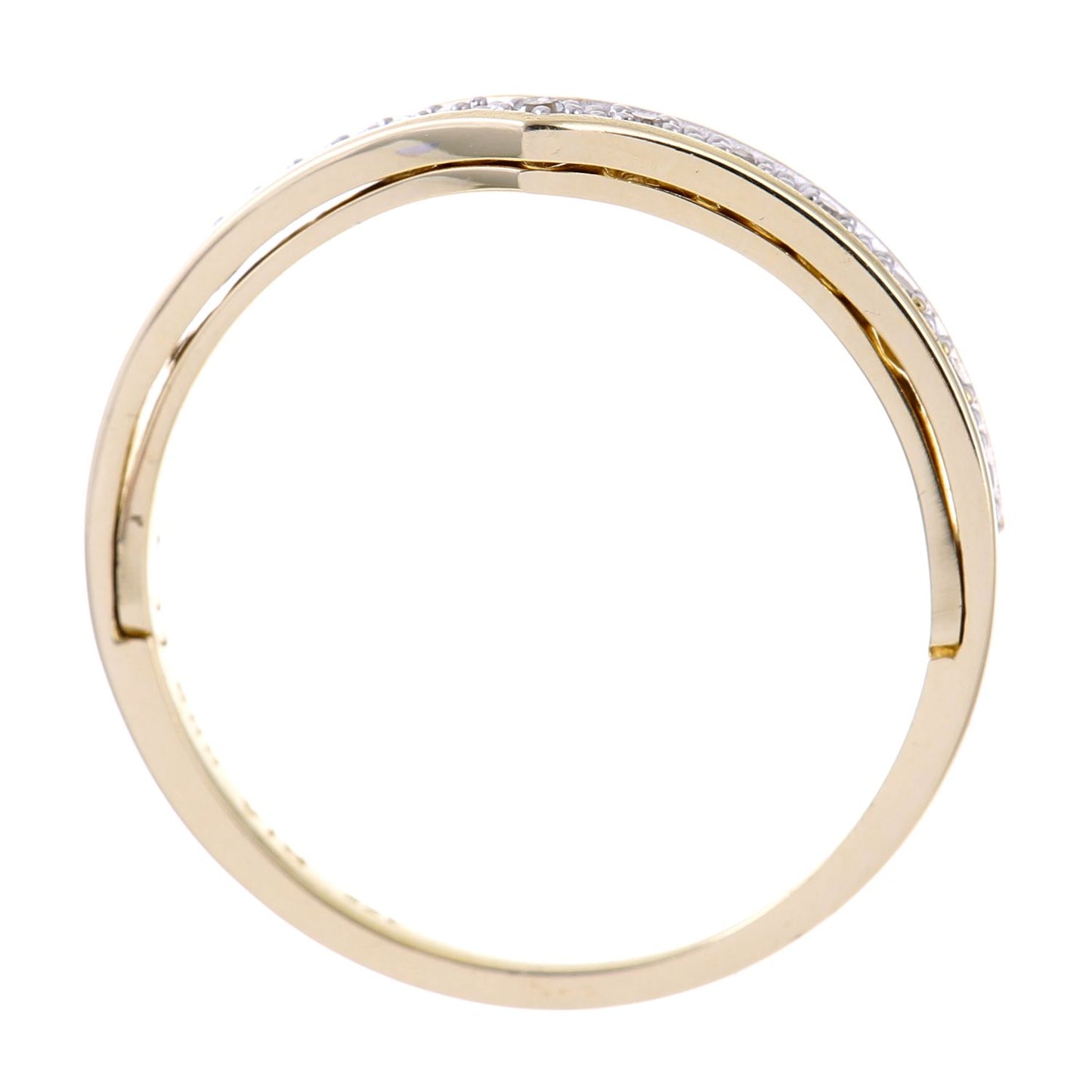 9ct Gold  Round 5pts Diamond Heart Wishbone Eternity Ring 1mm - PR0AXL7093Y