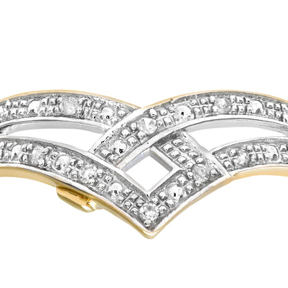 9ct Gold  5pts Diamond Split Pave Wishbone Eternity Ring 2mm - PR0AXL7250Y