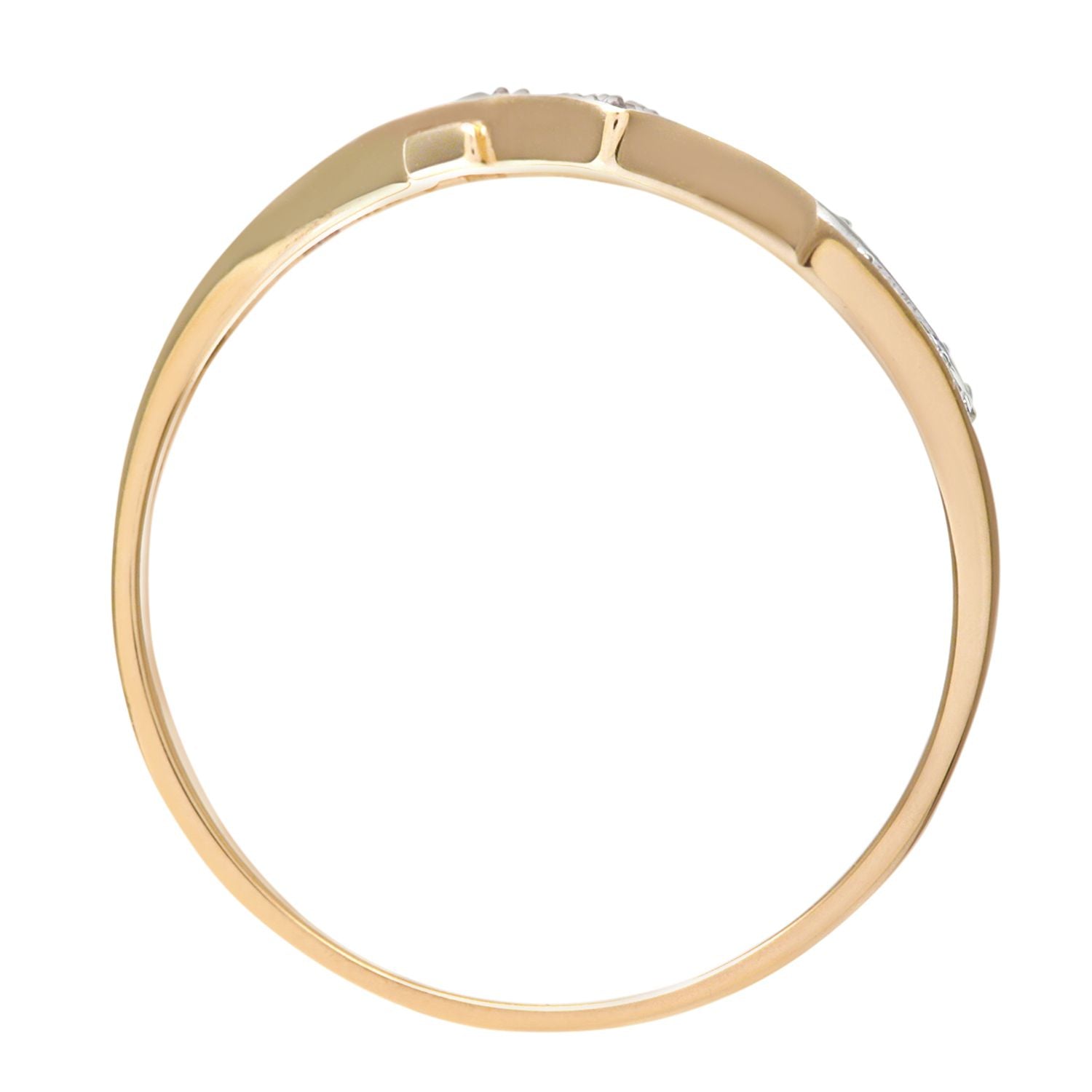 9ct Gold  5pts Diamond Split Pave Wishbone Eternity Ring 2mm - PR0AXL7250Y