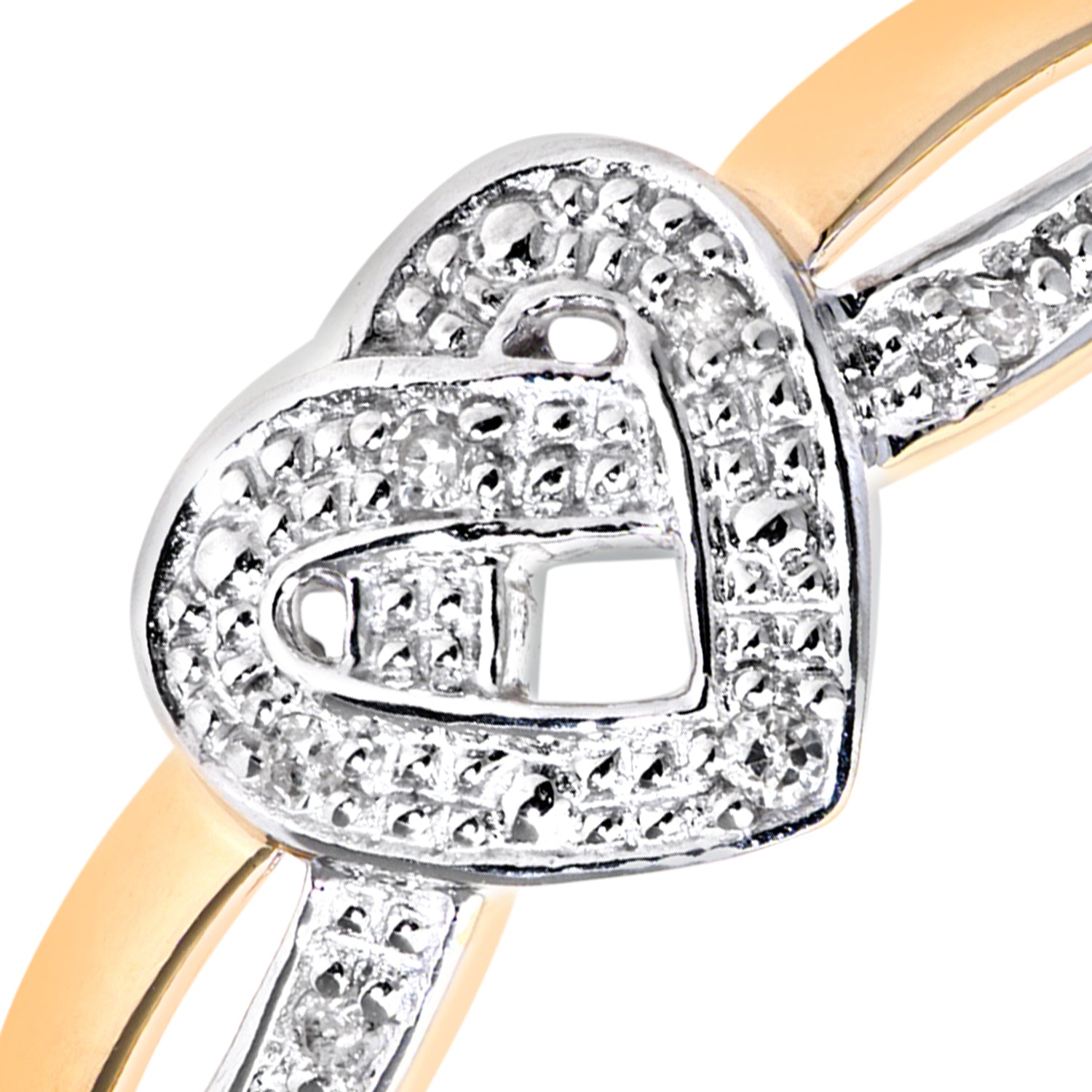 9ct Gold  Round 2pts Diamond Heart Dress Ring - PR0AXL7254Y