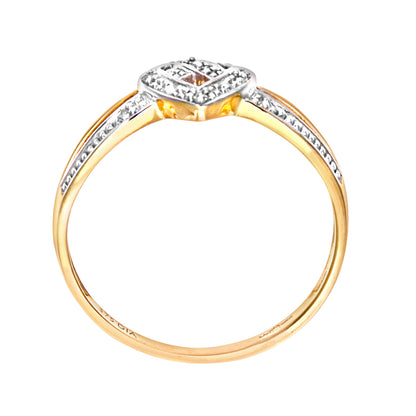 9ct Gold  Round 2pts Diamond Heart Dress Ring - PR0AXL7254Y