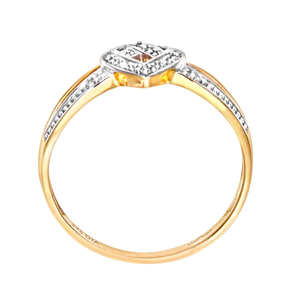 9ct Gold  Round 2pts Diamond Pretzel Knot Heart Dress Ring - PR0AXL7254Y