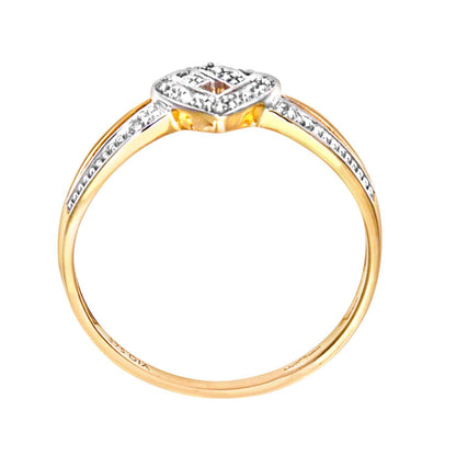 9ct Gold  Round 2pts Diamond Pretzel Knot Heart Dress Ring - PR0AXL7254Y