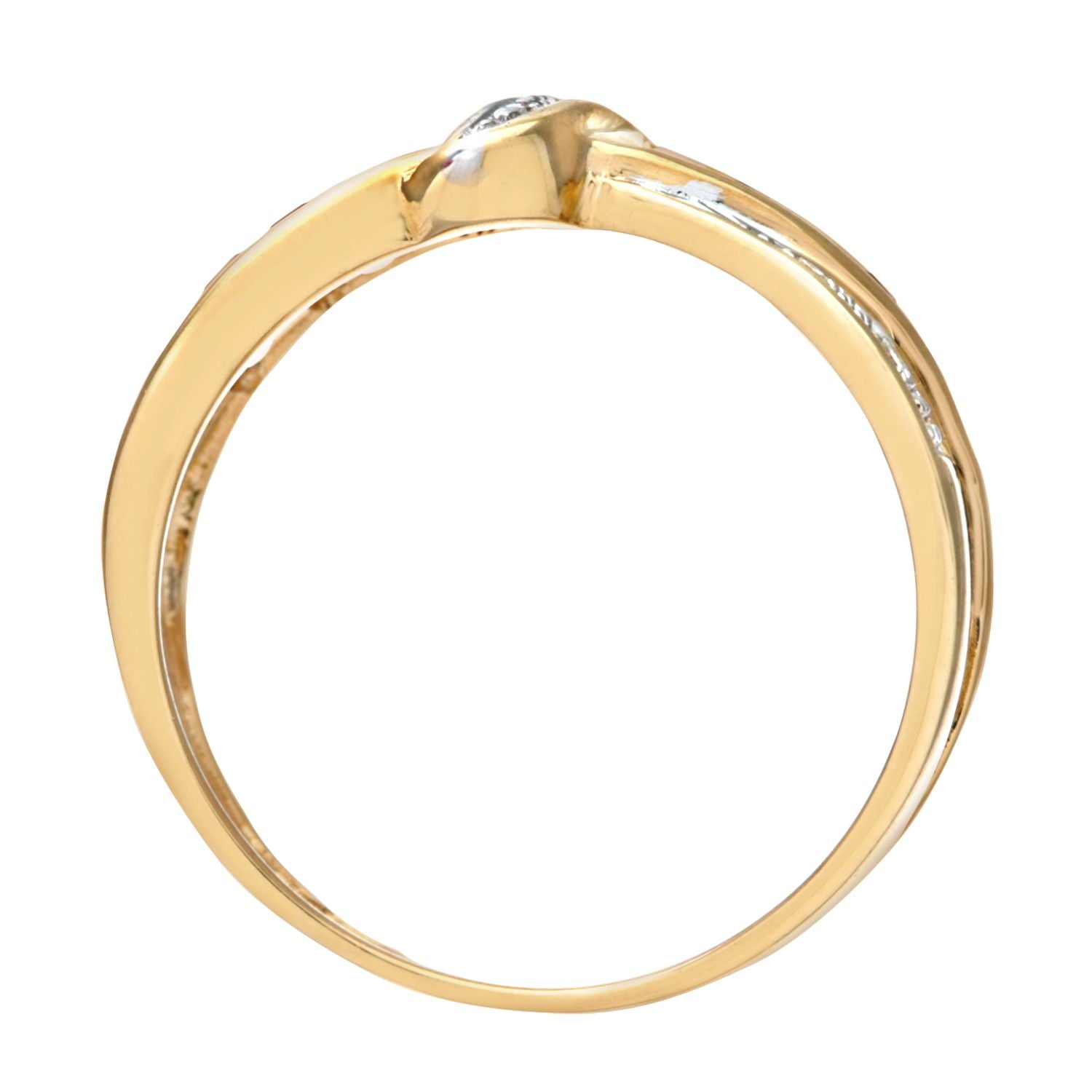 9ct Gold  2.5pts Diamond Square 0.76ct Ruby Knot Eternity Ring 3mm - PR0AXL7360YRU