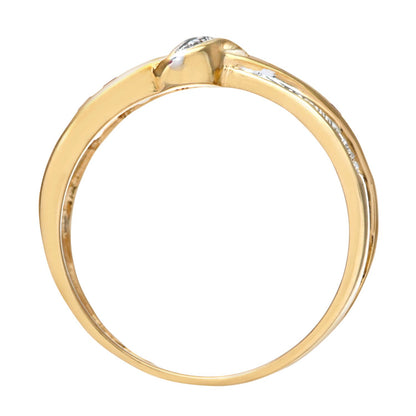 9ct Gold  2.5pts Diamond Square 0.76ct Ruby Knot Eternity Ring 3mm - PR0AXL7360YRU