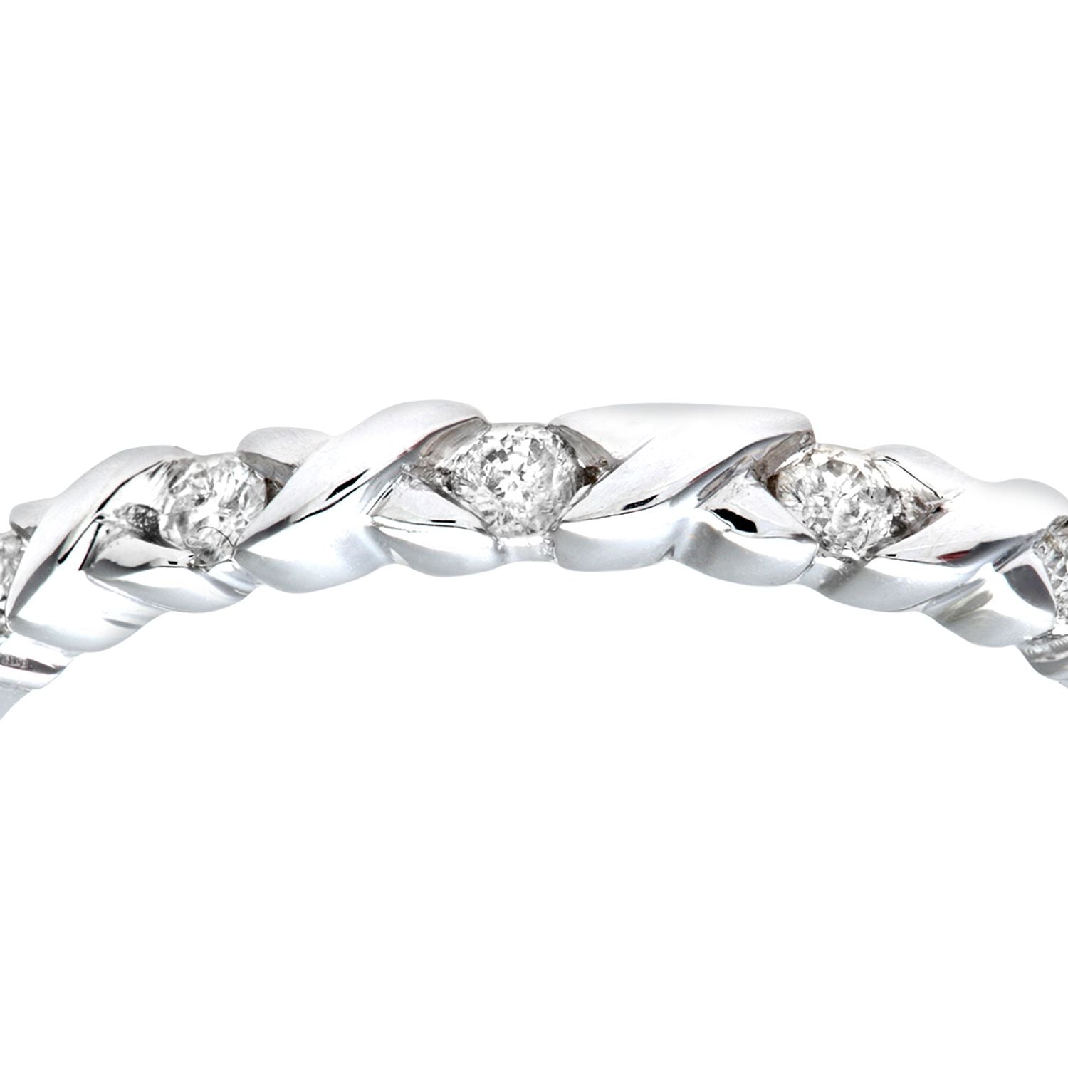 9ct White Gold  Round 10pts Diamond Kiss Eternity Ring 1.5mm - PR0AXL7372W