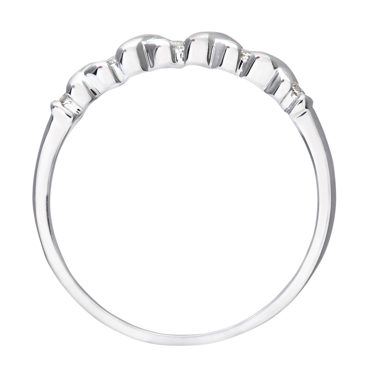 9ct White Gold  Round 10pts Diamond Kiss Eternity Ring 1.5mm - PR0AXL7372W