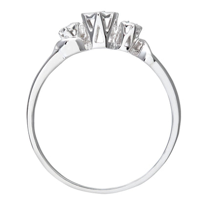 9ct White Gold  Round 1pts Diamond Illusion Star Trilogy Ring - PR0AXL7380W