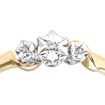 9ct Gold  Round 1pts Diamond Illusion Star Trilogy Ring - PR0AXL7380Y