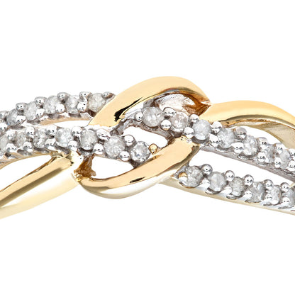 9ct Gold  22pts Diamond Split Crossover Knot Eternity Ring 3mm - PR0AXL7476Y