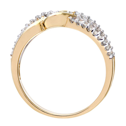 9ct Gold  22pts Diamond Split Crossover Knot Eternity Ring 3mm - PR0AXL7476Y