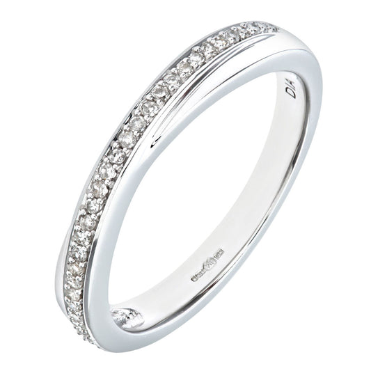 9ct White Gold  Round 14pts Diamond Crossover Eternity Ring 2.5mm - PR0AXL7583BW