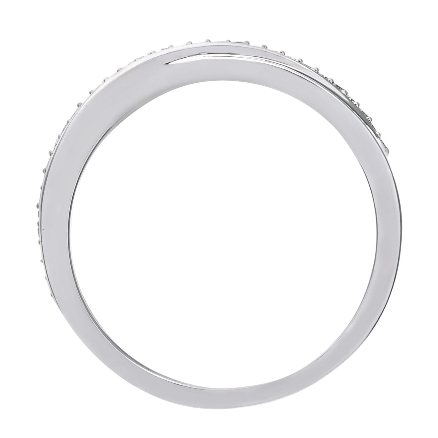 9ct White Gold  Round 14pts Diamond Crossover Eternity Ring 2.5mm - PR0AXL7583BW