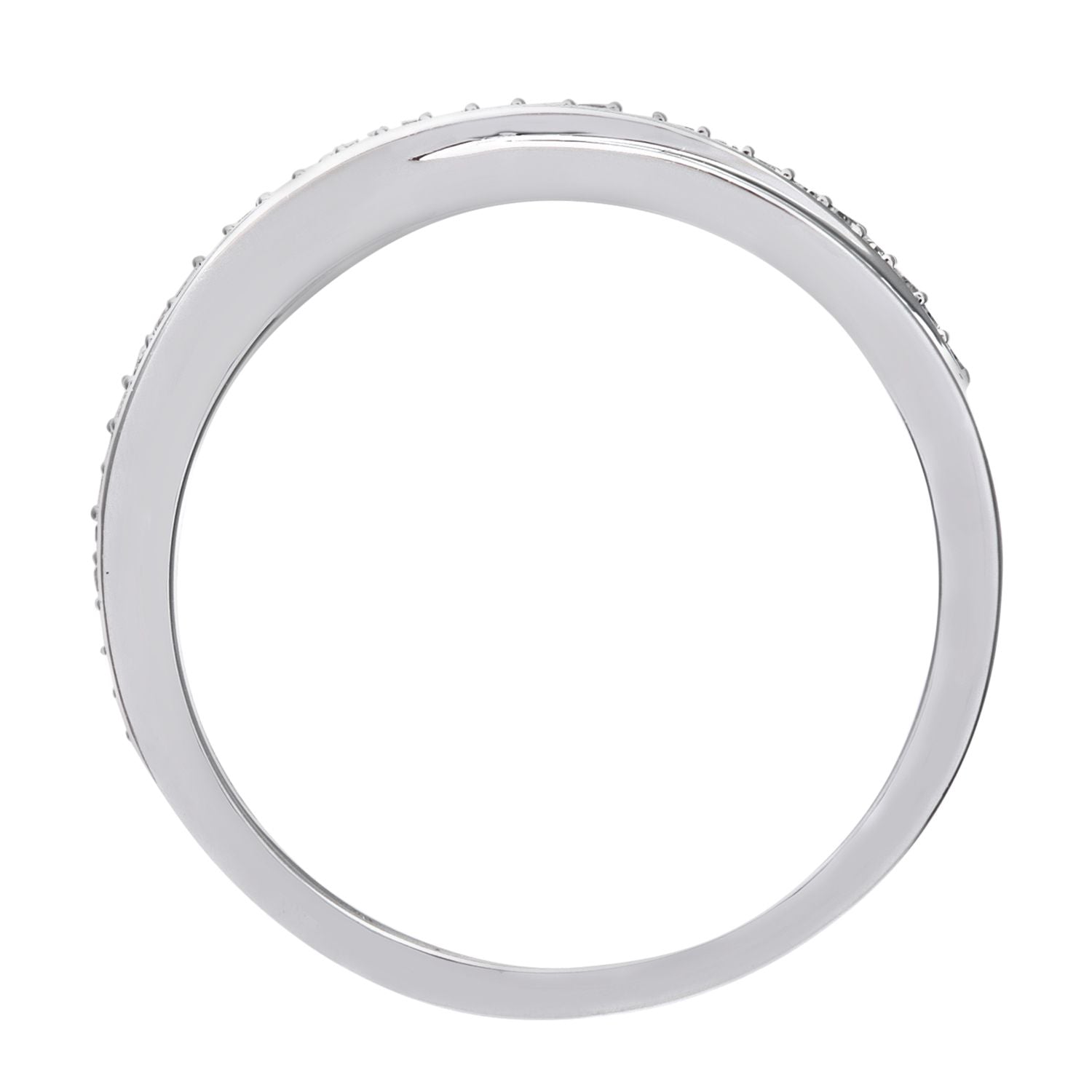 9ct White Gold  Round 14pts Diamond Crossover Eternity Ring 2.5mm - PR0AXL7583BW