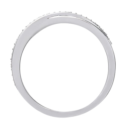 9ct White Gold  Round 14pts Diamond Crossover Eternity Ring 2.5mm - PR0AXL7583BW