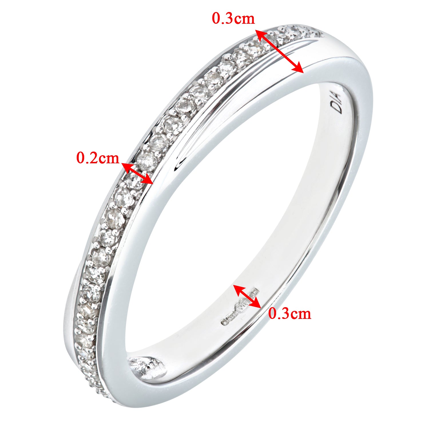 9ct White Gold  Round 14pts Diamond Crossover Eternity Ring 2.5mm - PR0AXL7583BW