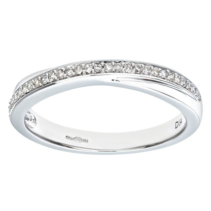 9ct White Gold  Round 14pts Diamond Crossover Eternity Ring 2.5mm - PR0AXL7583BW