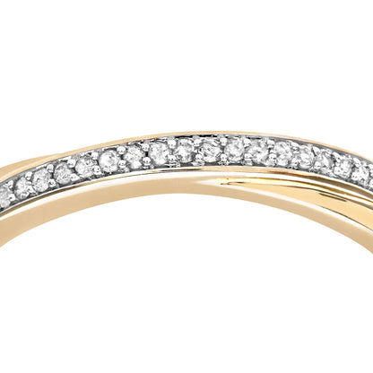 9ct Gold  Round 14pts Diamond Crossover Eternity Ring 2.5mm - PR0AXL7583BY