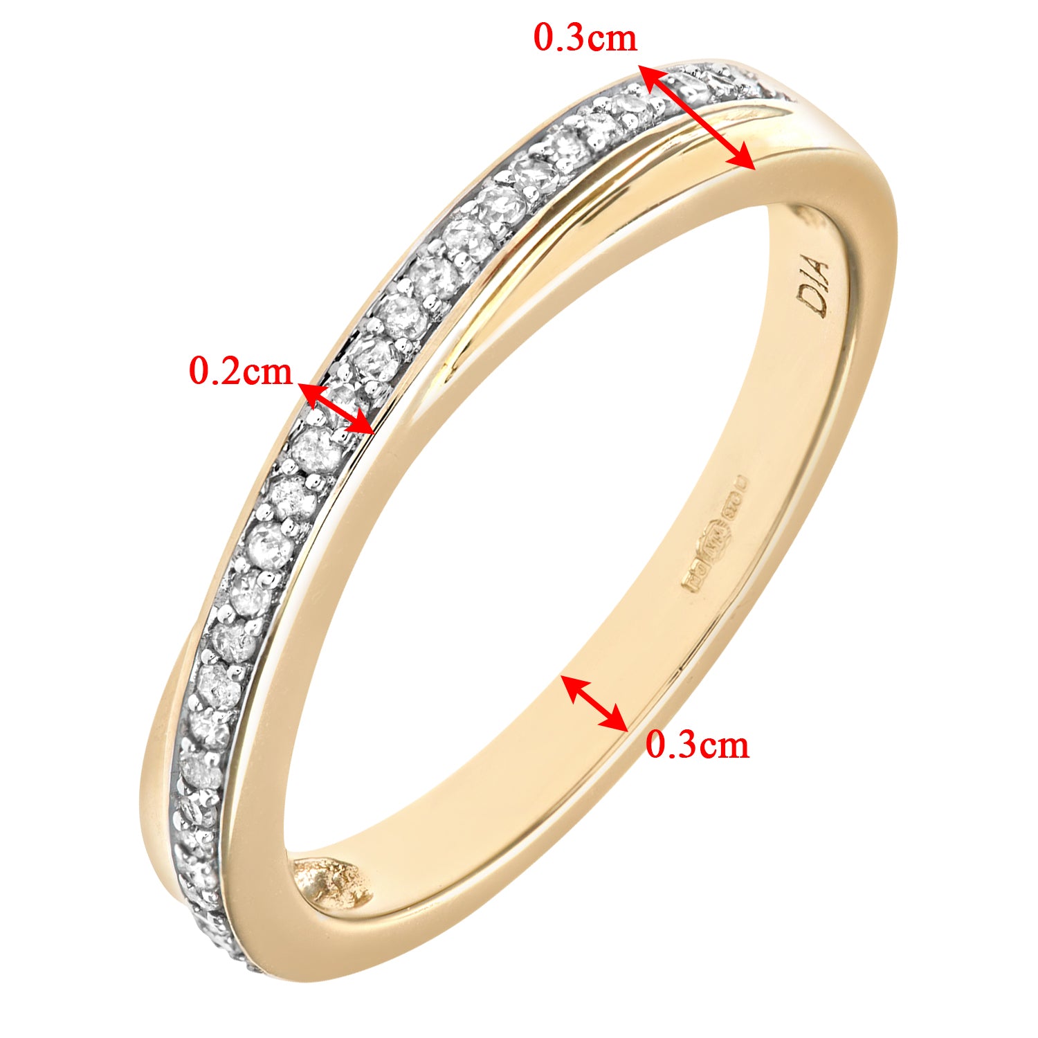 9ct Gold  Round 14pts Diamond Crossover Eternity Ring 2.5mm - PR0AXL7583BY