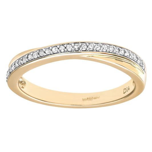 9ct Gold Round 14pts Diamond Crossover Eternity Ring 2.5mm - PR0AXL7583BY