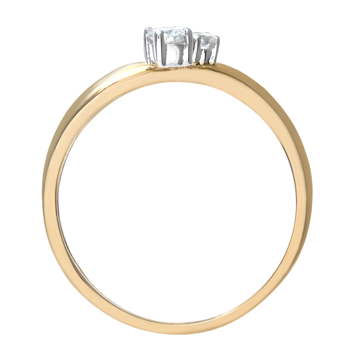 9ct White & Yellow Gold  16pts Diamond Duology Split Dress Ring - PR0AXL7649YW