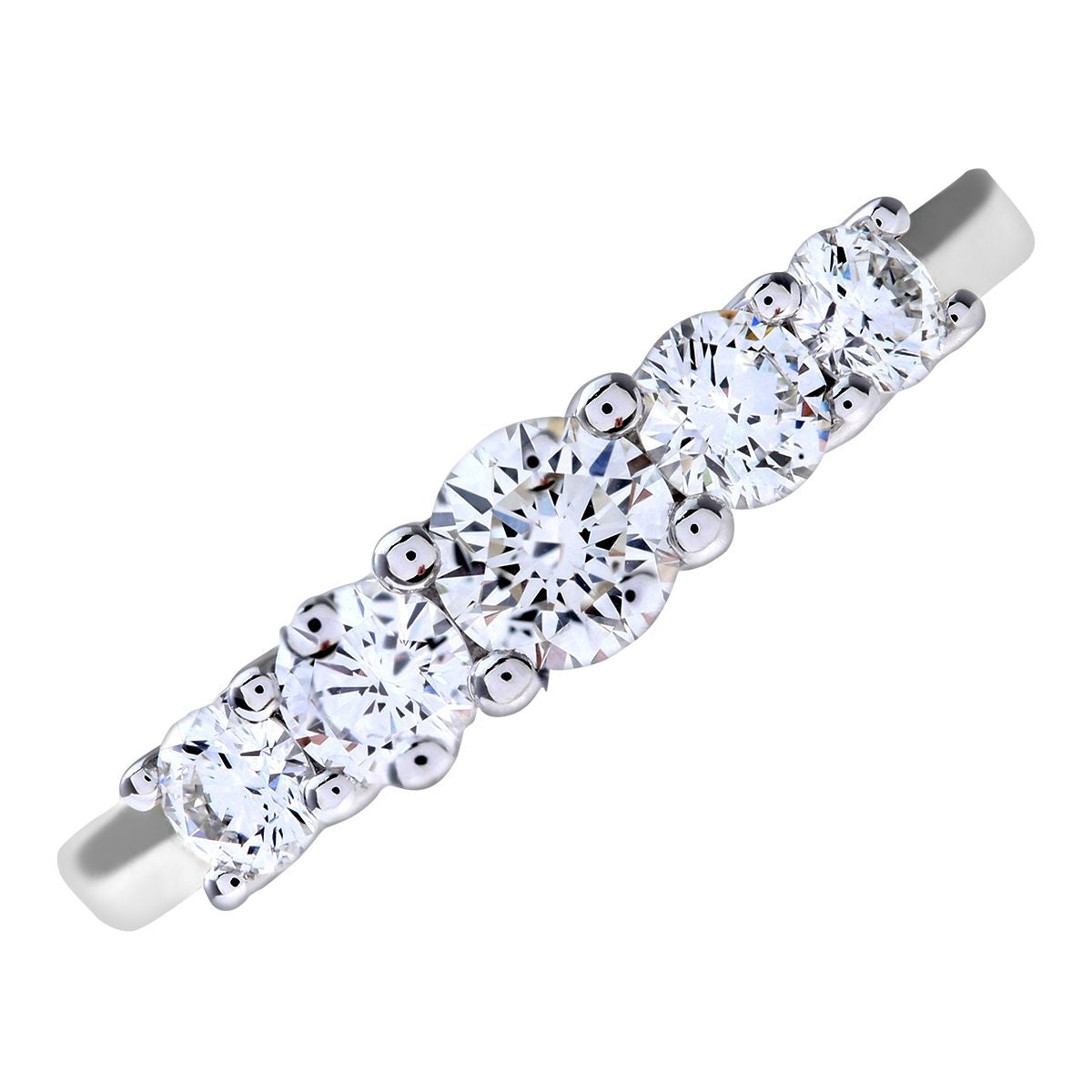 Platinum  Diamond 5 Stone Eternity Ring 4mm 0.75CT H/SI - PR0AXL7696PTHSI