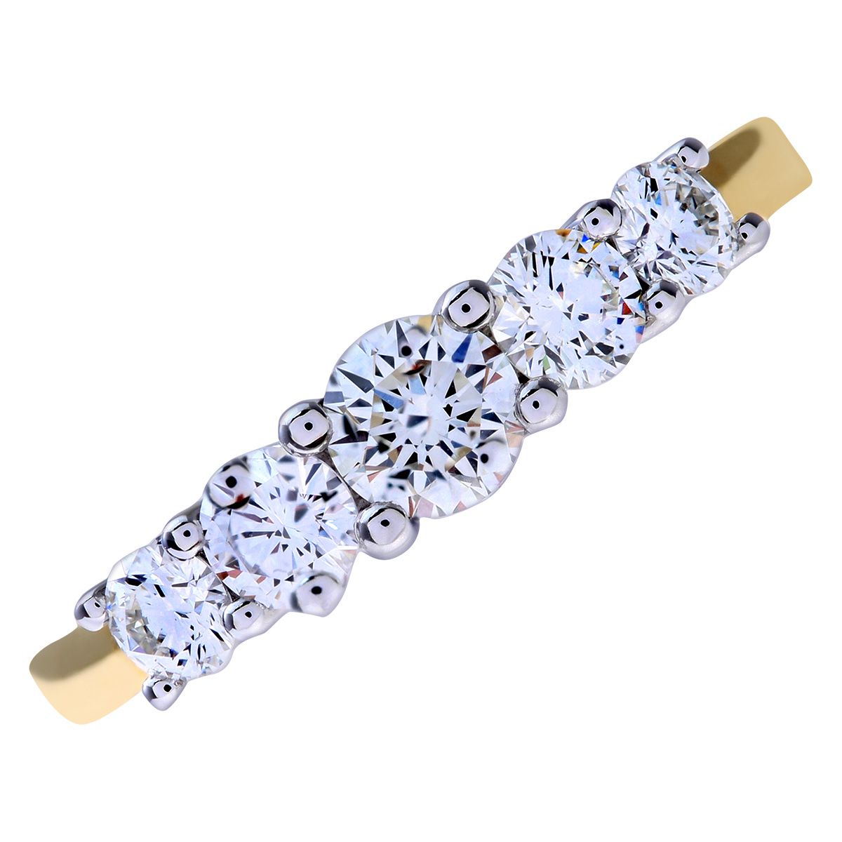 18ct Gold  Diamond 5 Stone Eternity Ring 4mm 0.75CT H/SI - PR0AXL7696Y18HSI