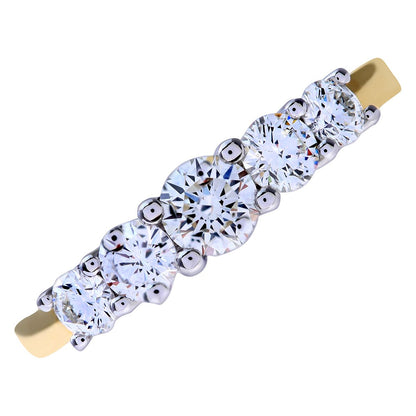 18ct Gold  Diamond 5 Stone Eternity Ring 4mm 0.75CT H/SI - PR0AXL7696Y18HSI