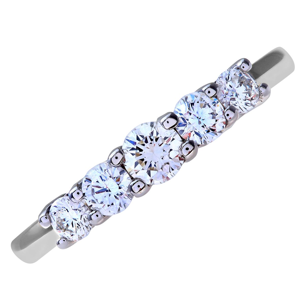 Platinum  Diamond 5 Stone Eternity Ring 3mm 0.50CT H/SI - PR0AXL7899PTHSI